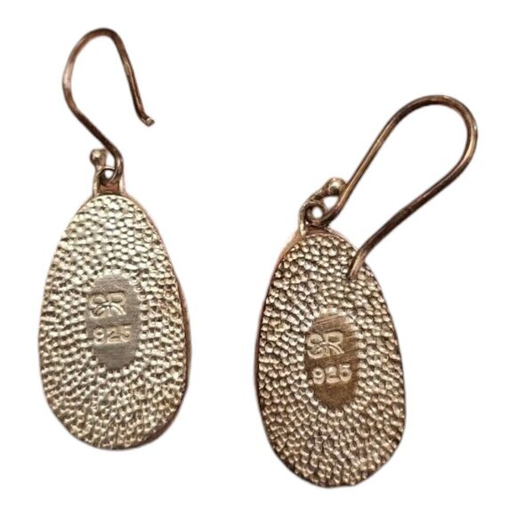 Iris SR Sterling Silver 925 Celestial Shimmer Opal Dangle Earrings - Picture 2 of 16